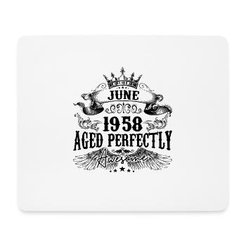 1958| June Aged Perfectly 1958 Geburtstagsgeschenk - Mousepad (Querformat) - Weiß - Vorne