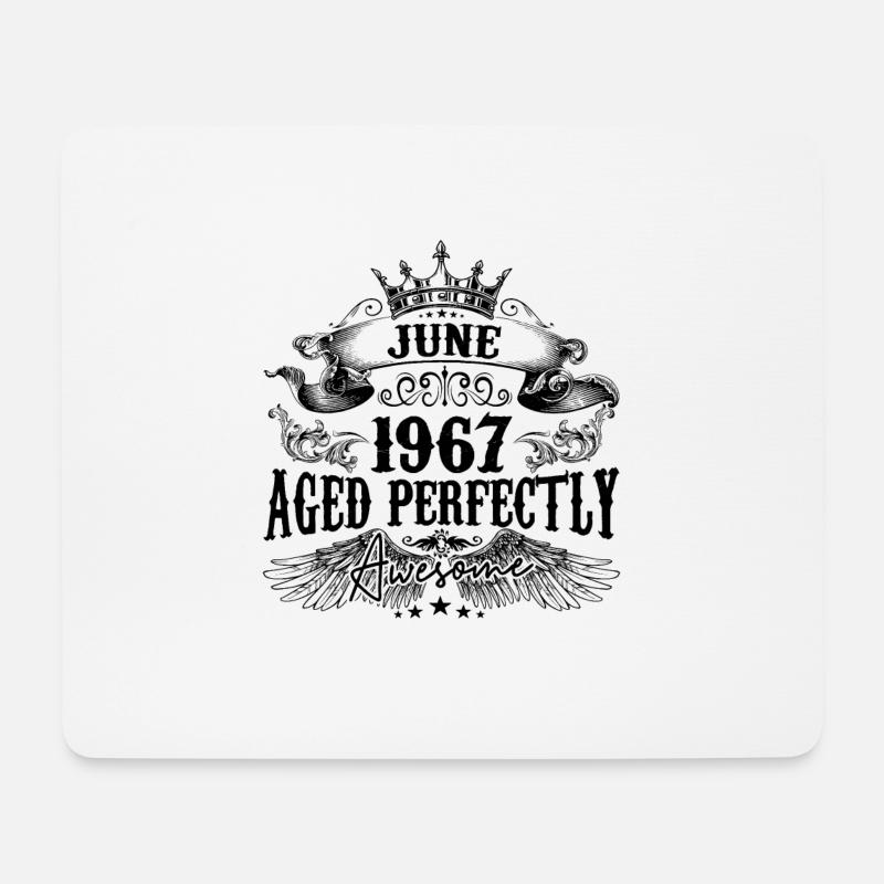 1967| June Aged Perfectly 1967 Geburtstagsgeschenk - Mousepad (Querformat) - Weiß