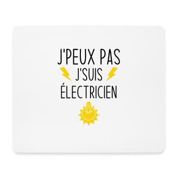 J'peux pas j'suis électricien - Tapis de souris (format paysage) - blanc - Devant