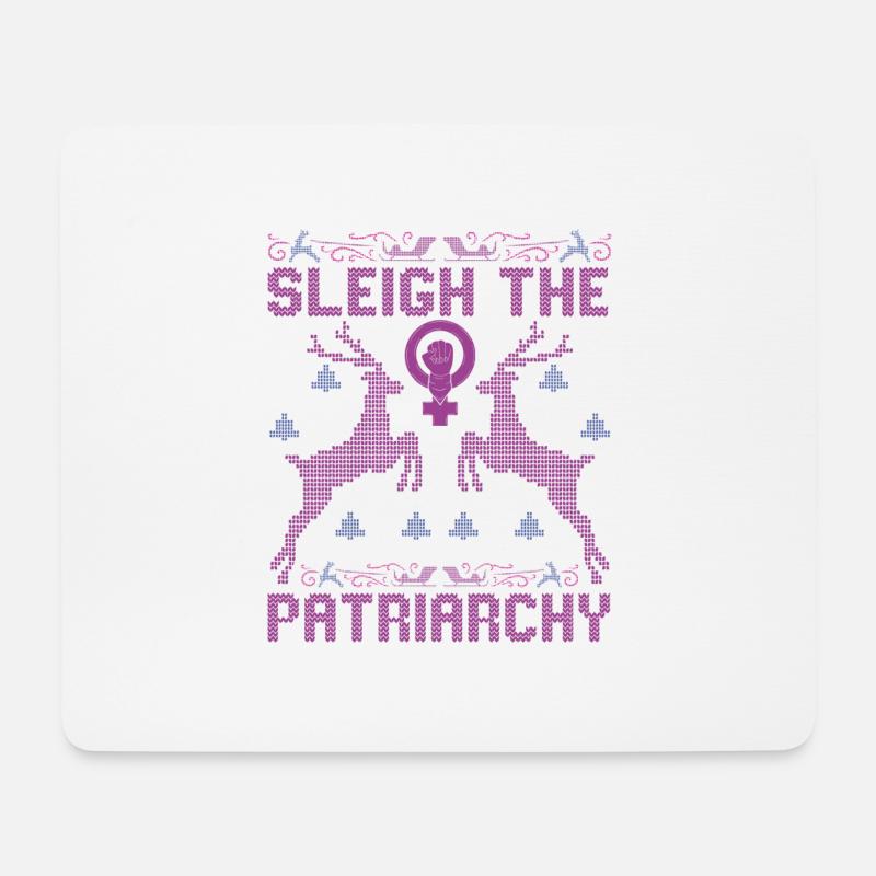 Sleigh The Patriarchy - Mousepad (Querformat) - Weiß