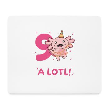 9ème anniversaire Axolotl neuf ans doux Axolotls - Tapis de souris (format paysage) - blanc - Devant