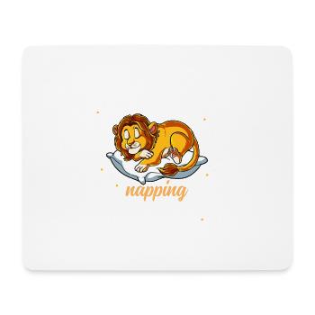 Sleeping Lion Official Napping - Mouse Pad (horizontal) - white - Front
