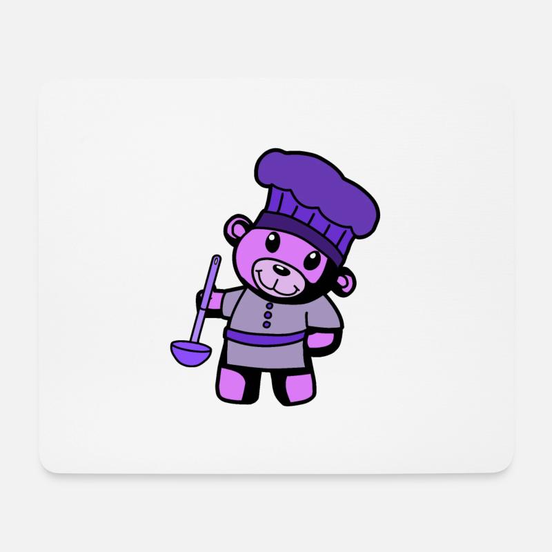Hobbykoch Kochkunst Teddybär Koch Suppenkelle - Mousepad (Querformat) - Weiß