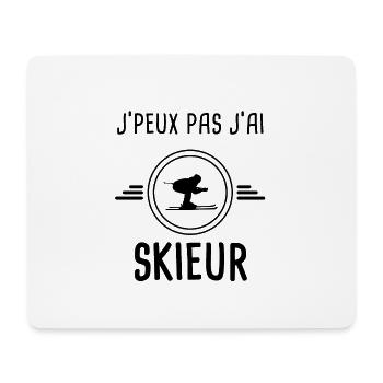 je peux pas j'ai skieur pour skieur - Tapis de souris (format paysage) - blanc - Devant