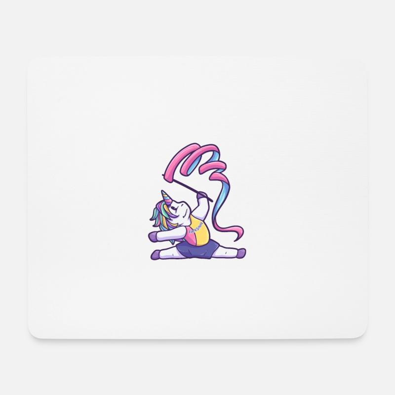 Rhythmische Sportgymnastik Einhorn Mädchen - Mousepad (Querformat) - Weiß
