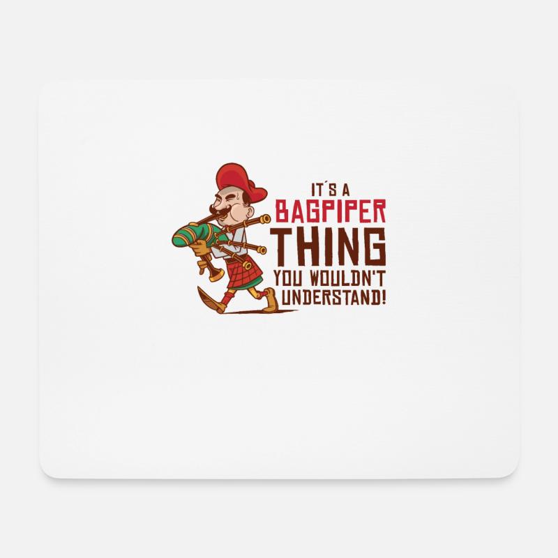 Dudelsackspieler Dudelsackspiel Schotte Musikant - Mousepad (Querformat) - Weiß