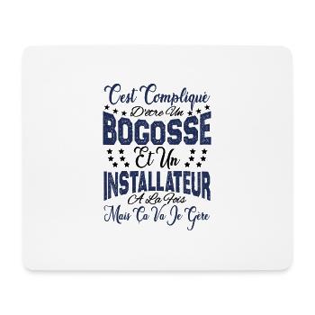 c'est compliqué être un Bogosse et un Installateur - Tapis de souris (format paysage) - blanc - Devant