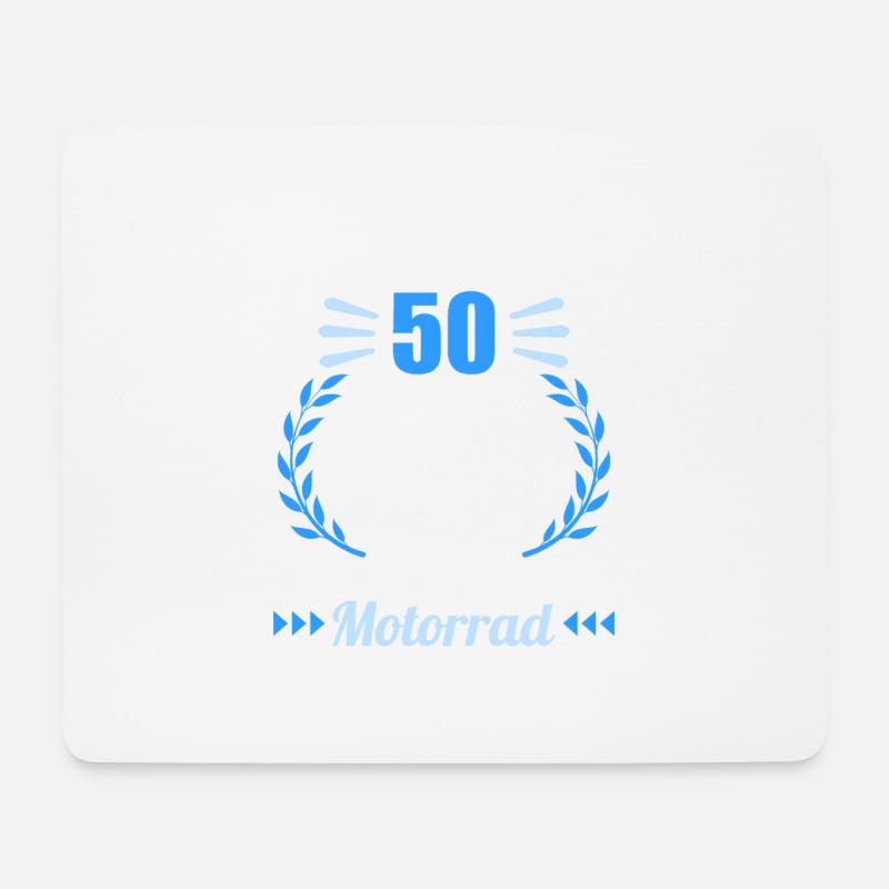 Ich bin 50 bitte helfen auf Motorrad 50 Geburtstag - Mousepad (Querformat) - Weiß