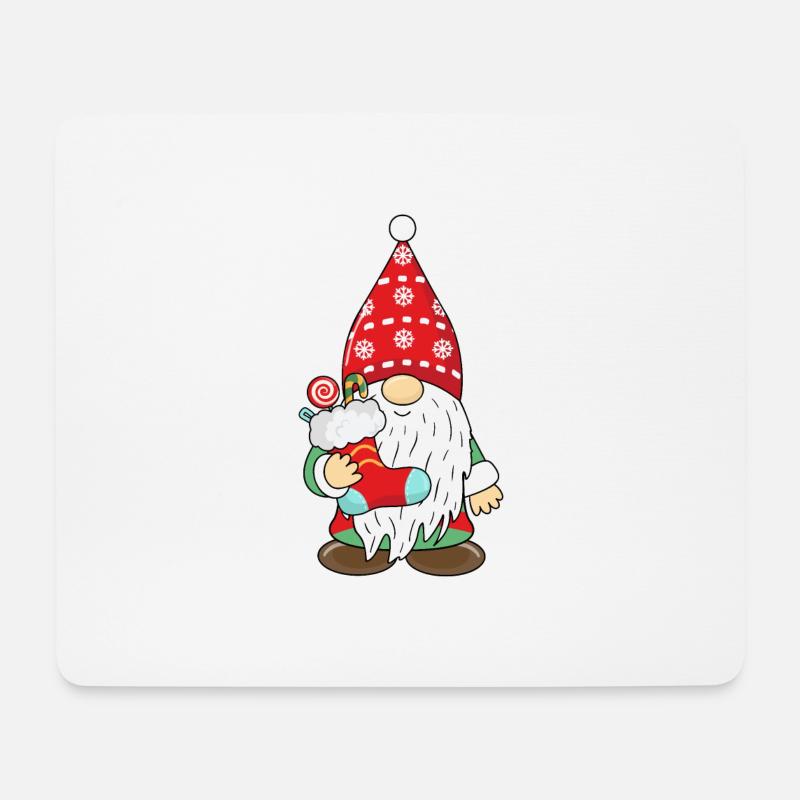 Weihnachts Gnom Zwerg Wichtel - Mousepad (Querformat) - Weiß
