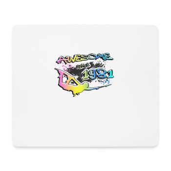 Awesome since 1981. Wakeboard Lifestyle Vintage - Mousepad (Querformat) - Weiß - Vorne