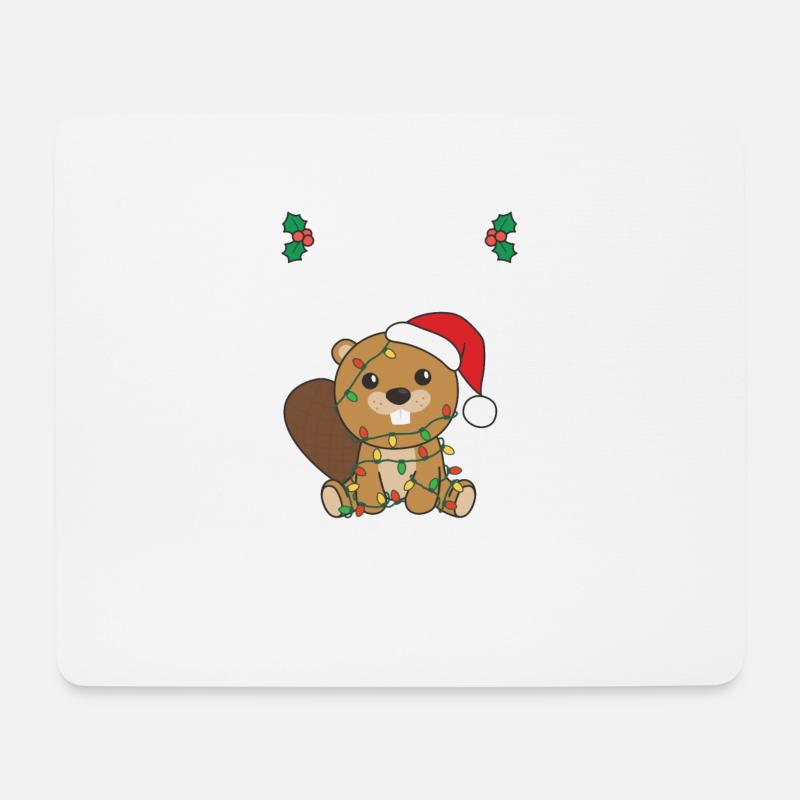Ich will ein Biber zu Weihnachten süße Biber - Mousepad (Querformat) - Weiß