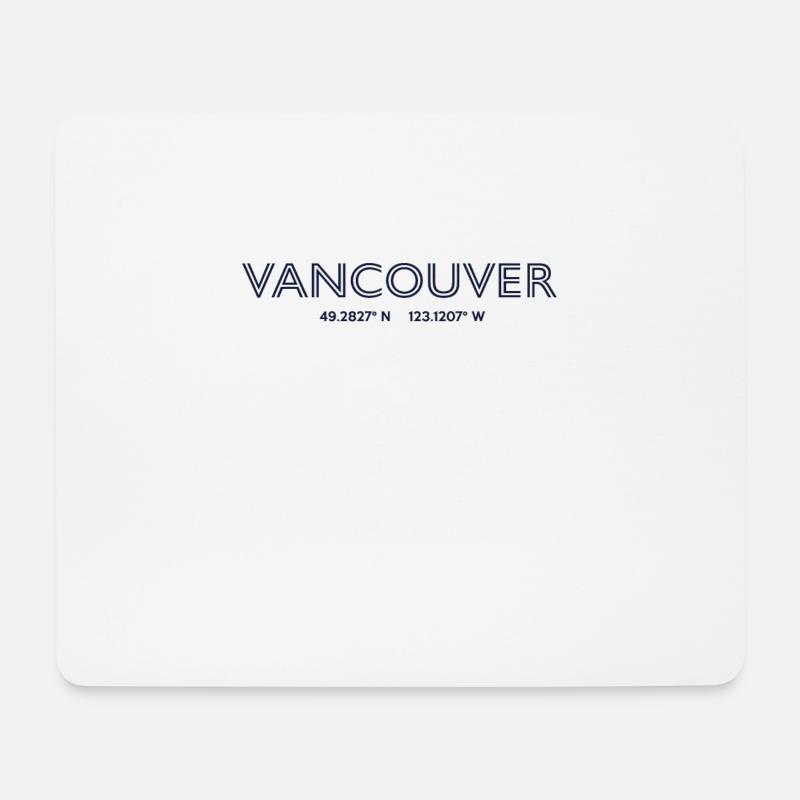 Canada Stadt Koordinaten - Vancouver - Mousepad (Querformat) - Weiß