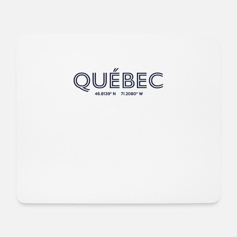 Canada City coordinates - Quebec City - Mouse Pad (horizontal) - white