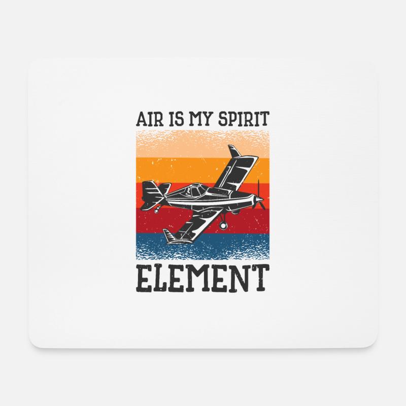 Luftfahrt Pilot Flieger Flugzeug Flugzeug - Mousepad (Querformat) - Weiß