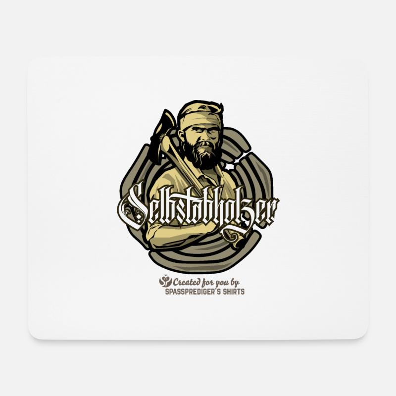 Holzfäller Spruch Selbstabholzer - Mousepad (Querformat) - Weiß