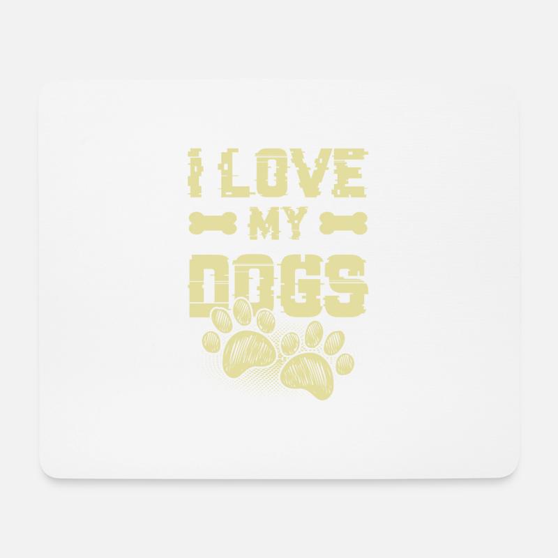 I Love my Dogs - Mousepad (Querformat) - Weiß