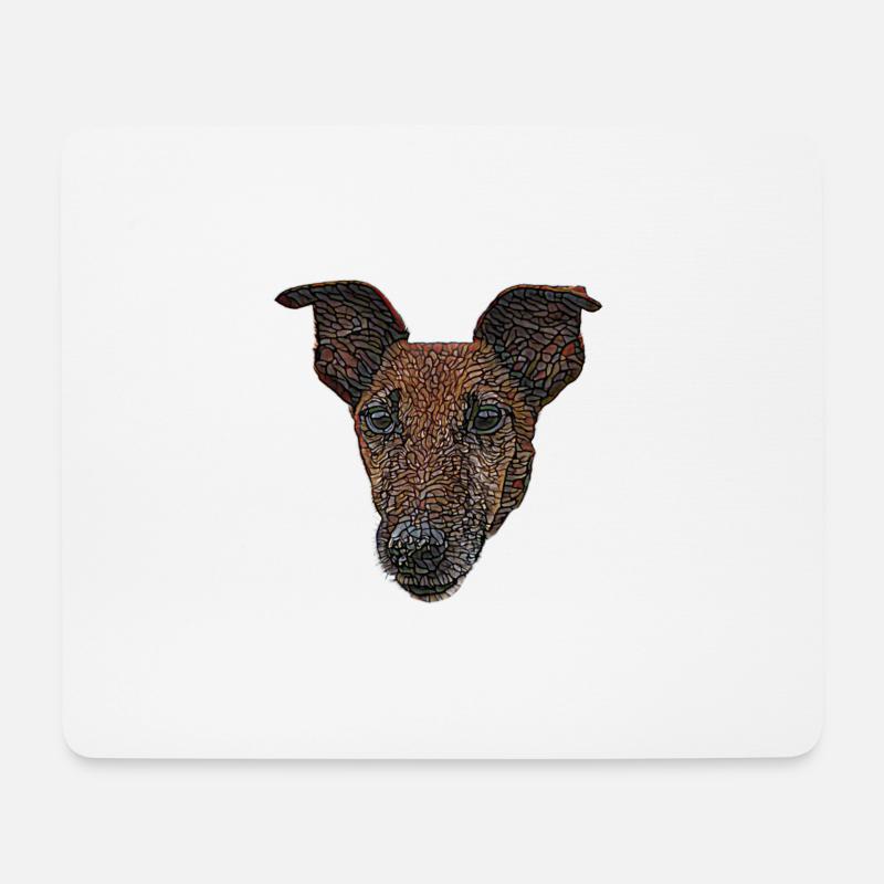 Glattes Foxterrier-Gesicht - Mousepad (Querformat) - Weiß