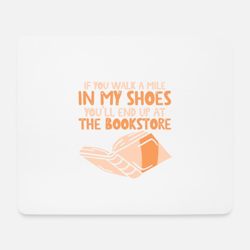 Vous finirez à la librairie 4 - Tapis de souris (format paysage) - blanc