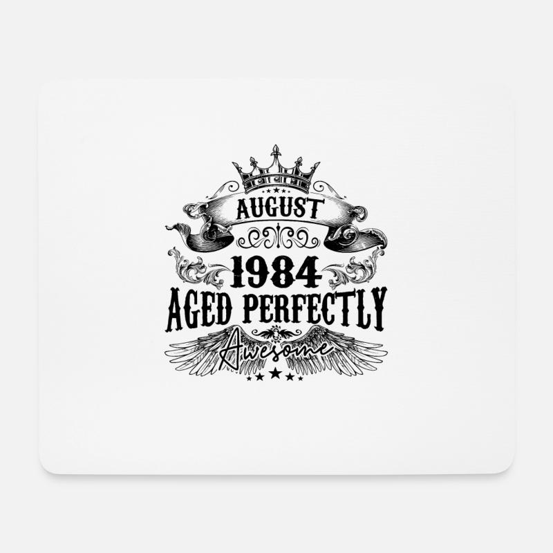 1984 | August Aged Perfectly 1984 Geburtstagsgeschenk - Mousepad (Querformat) - Weiß