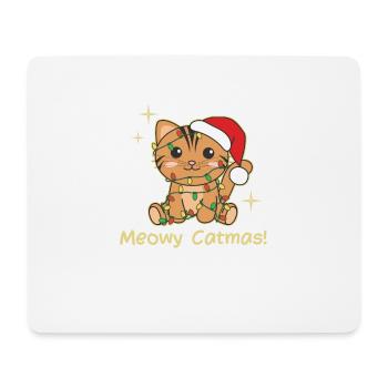 chat animaux de noël mignon chat miaou catmas - Tapis de souris (format paysage) - blanc - Devant