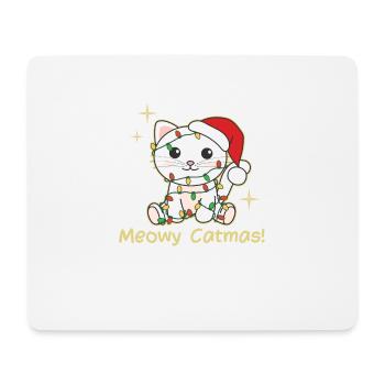 chat animaux de noël mignon chat miaou catmas - Tapis de souris (format paysage) - blanc - Devant