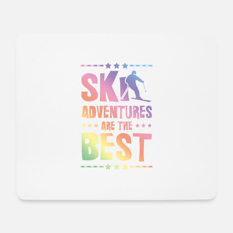 Ski Adventures - Mousepad (Querformat) - Weiß