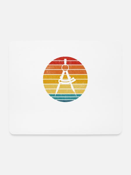Lustiger Architekt Retro Vintage Kompass Ingenieur Wortspiel - Mousepad (Querformat) - Weiß