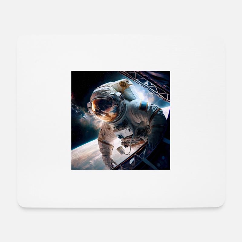 Astronaut Cosmonaut Sci-Fi character - Mousepad (Querformat) - Weiß