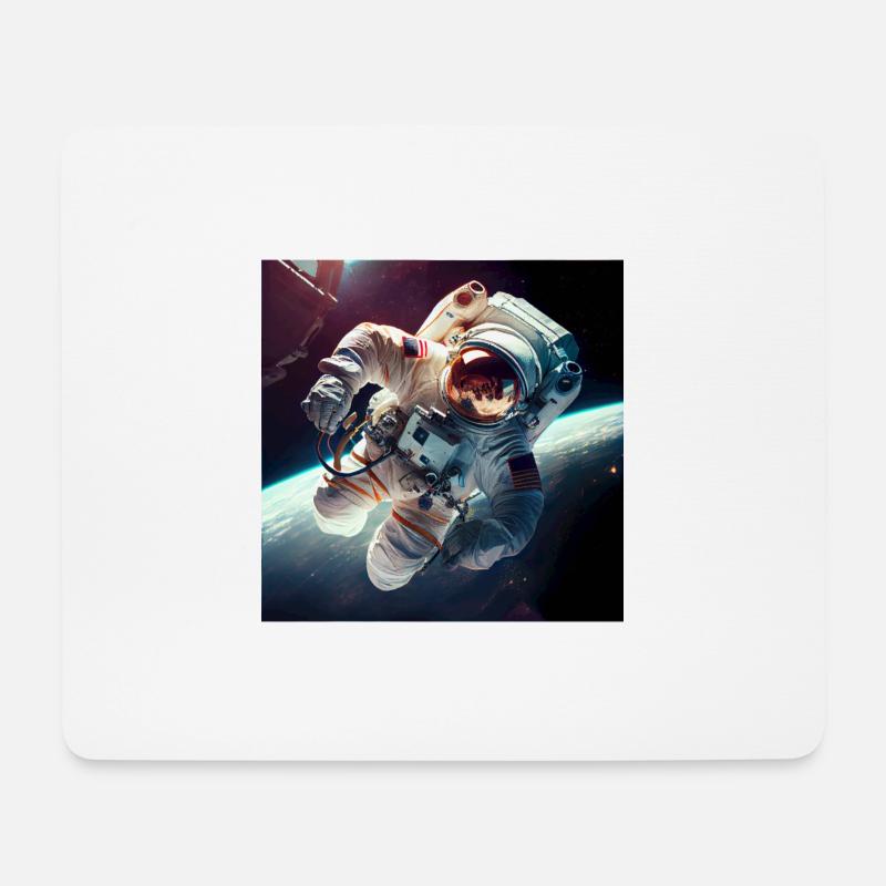 Astronaut Cosmonaut Sci-Fi character - Mousepad (Querformat) - Weiß