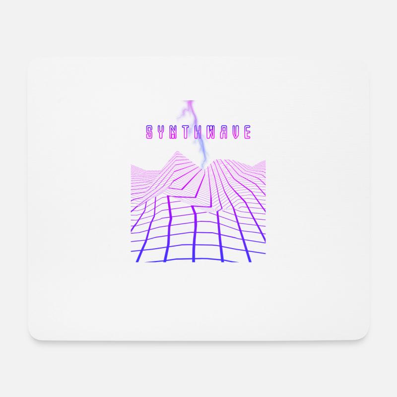 Retrowave Synthwave 80s Design - Mousepad (Querformat) - Weiß