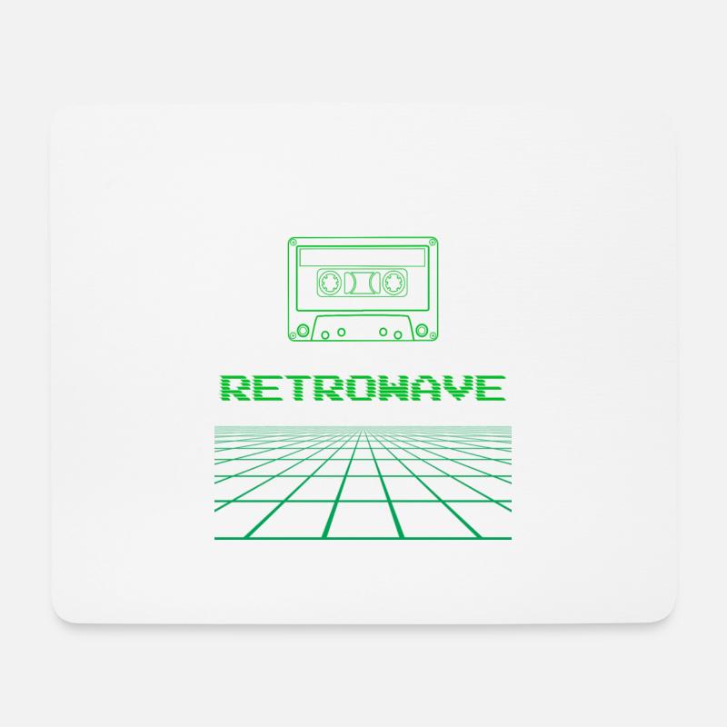 Retrowave Synthwave 80s Design - Mousepad (Querformat) - Weiß