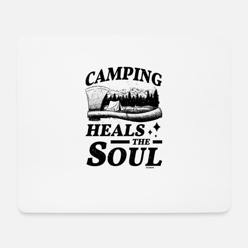 Camping Seele Gott Campingurlaub Spruch - Mousepad (Querformat) - Weiß