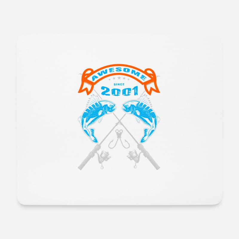 Awesome since 2001. Angel, Angler Geburtstag - Mousepad (Querformat) - Weiß
