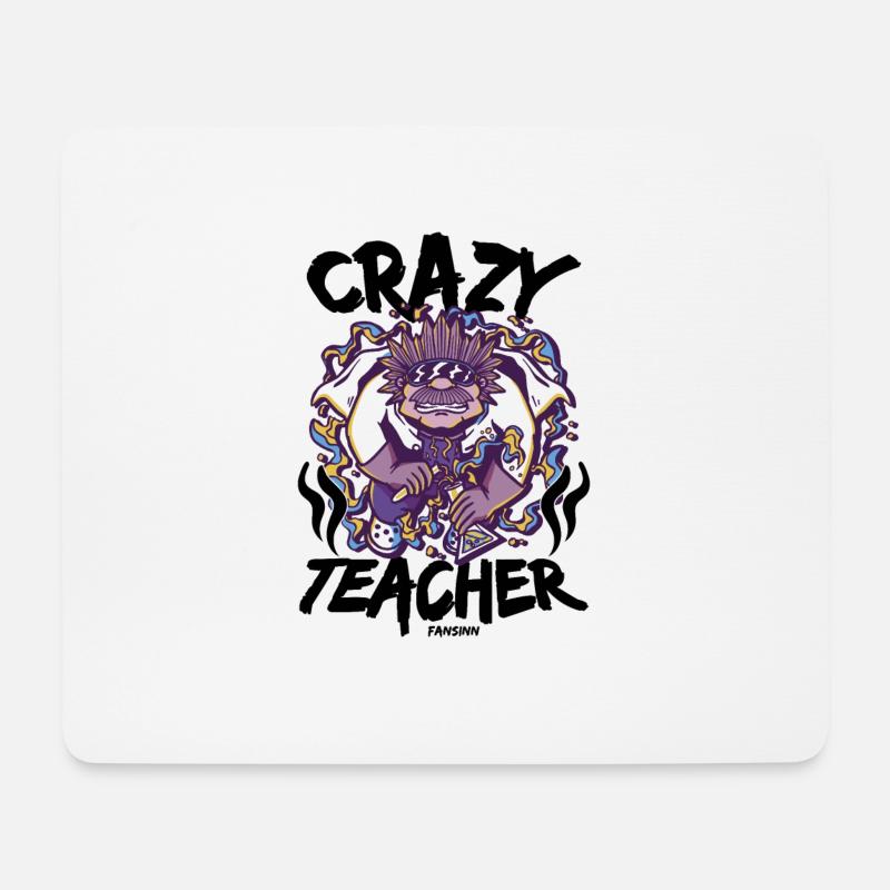 Crazy Teacher - Mousepad (Querformat) - Weiß