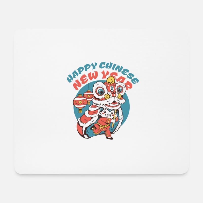 Chinesisches Neujahr Drache Tanz Kostüm I Geschenk - Mousepad (Querformat) - Weiß