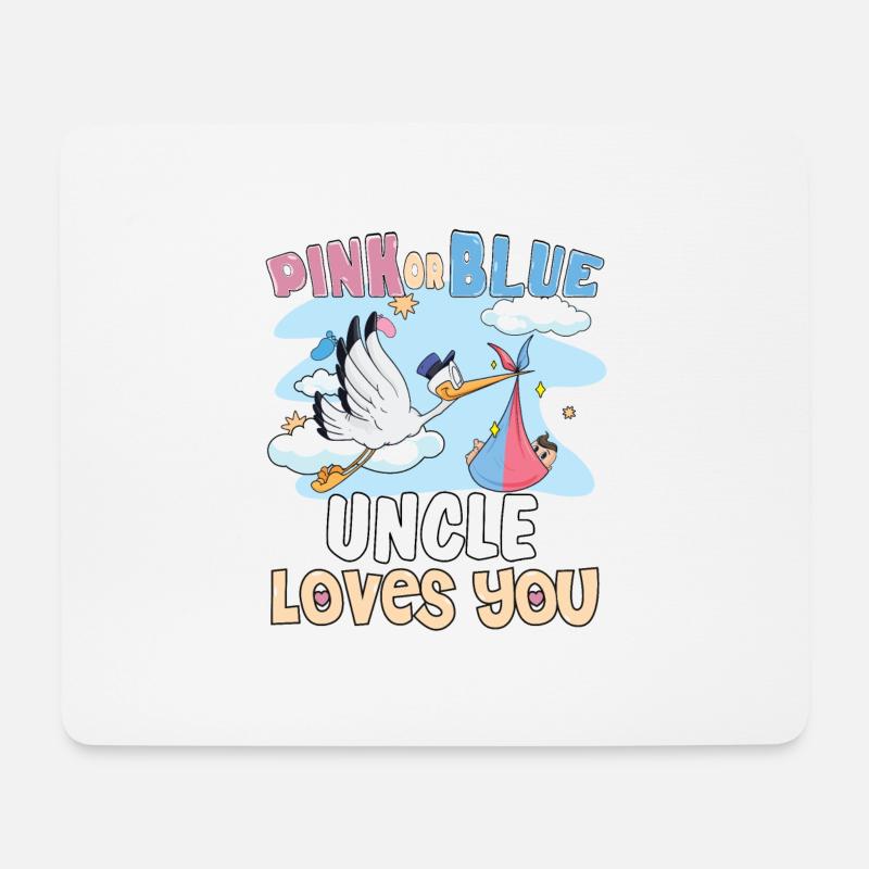 Pink or Blue Uncle Loves You Best Uncle Ever - Mousepad (Querformat) - Weiß