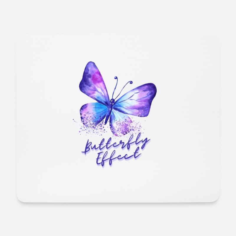 Effet papillon - Tapis de souris (format paysage) - blanc