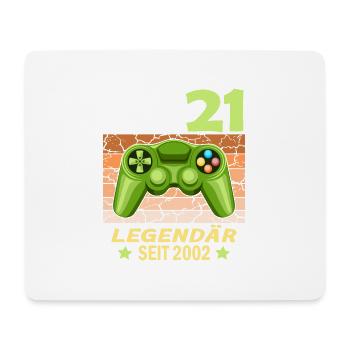 21. Geburtstag Gamer zocken Geburtstjahr 2002 - Mousepad (Querformat) - Weiß - Vorne