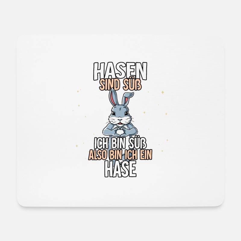 Hasen Sind Süß Hase - Mousepad (Querformat) - Weiß