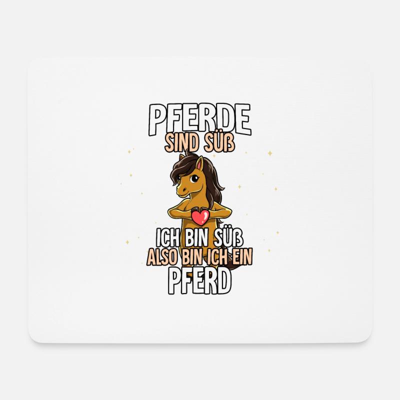 Pferde Sind Süß Pferd - Mousepad (Querformat) - Weiß