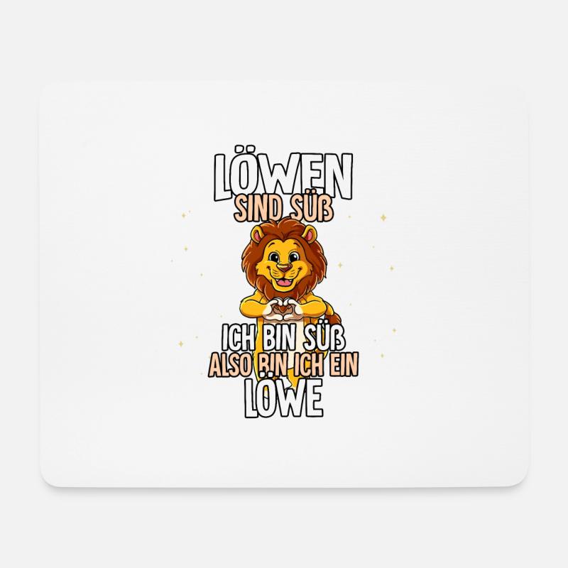 Löwen Sind Süß Löwe - Mousepad (Querformat) - Weiß