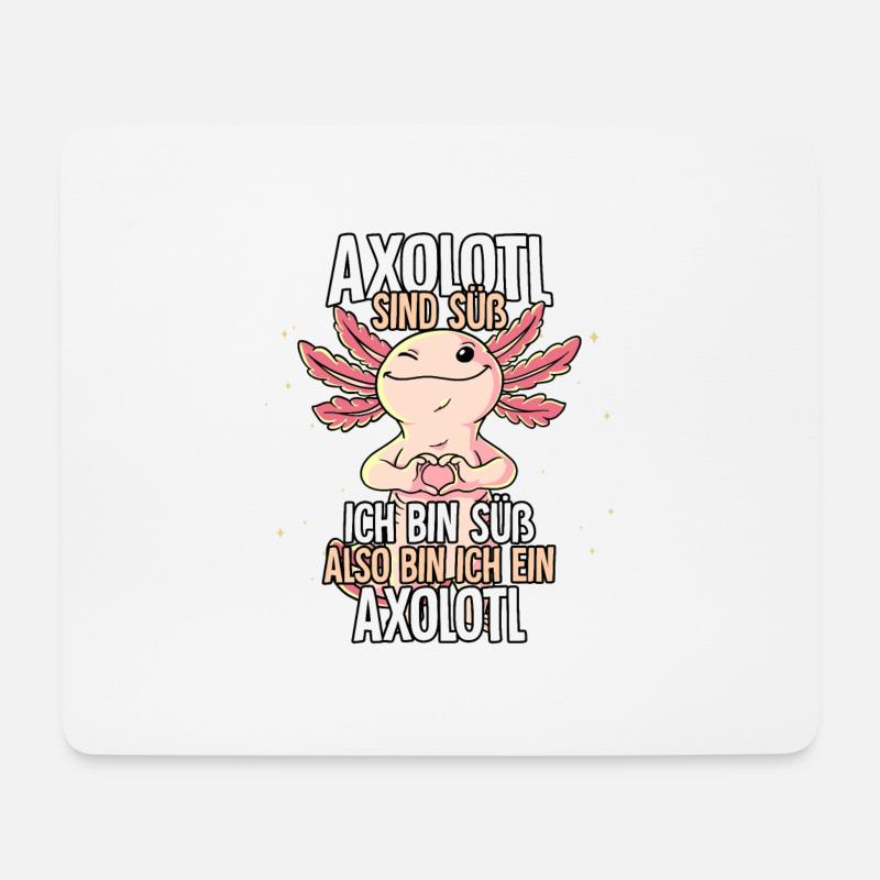 Axolotl Sind Süß Axolotl - Mousepad (Querformat) - Weiß