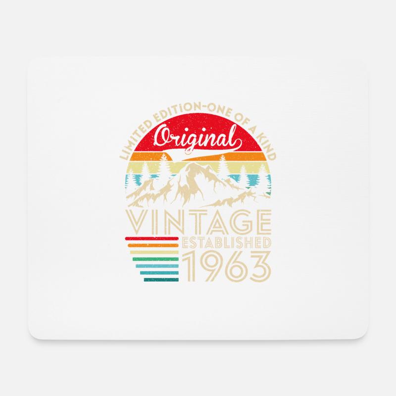 Original-Jahrgang, der 1963 gegründet wurde - Mousepad (Querformat) - Weiß