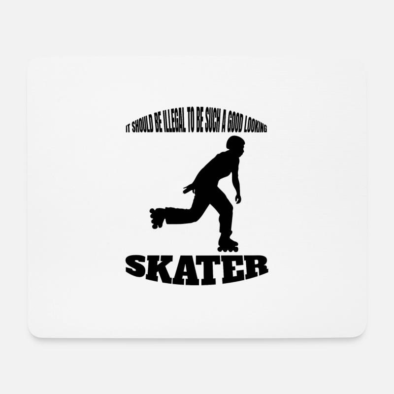 Rollschuh Inline skaten Inliner Skaterin Geschenk - Mousepad (Querformat) - Weiß