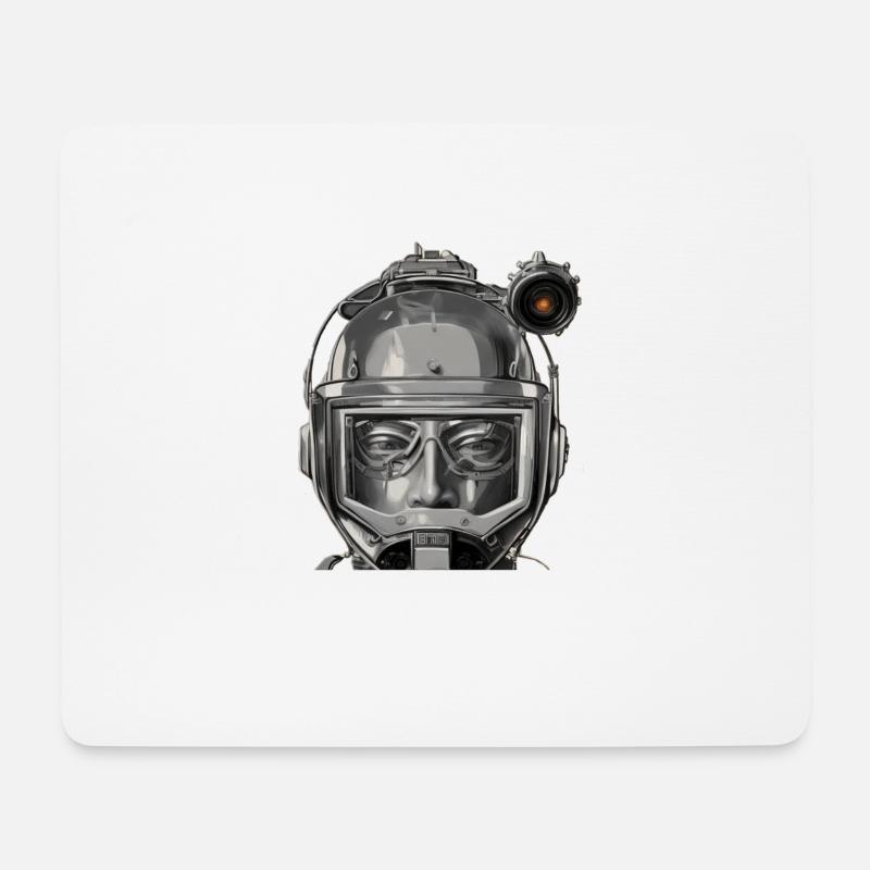 Space Helm Astronaut - Mousepad (Querformat) - Weiß