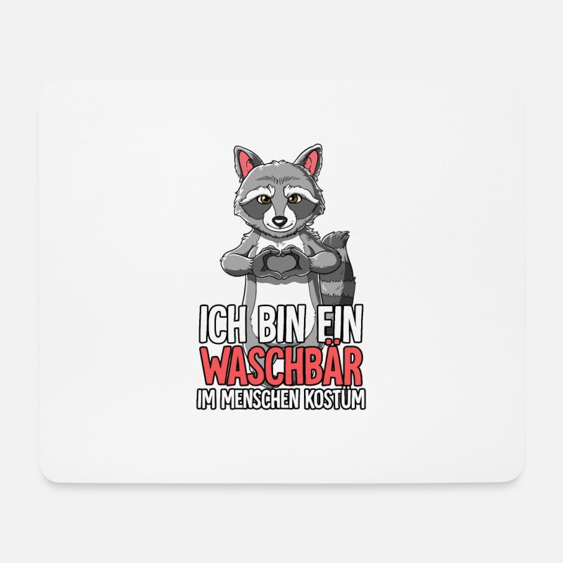 Ich Bin Ein Waschbär - Mousepad (Querformat) - Weiß