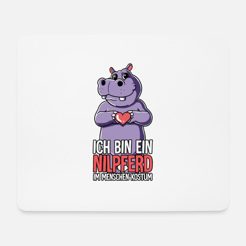 Ich Bin Ein Nilpferd - Mousepad (Querformat) - Weiß