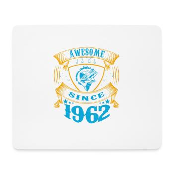 Awesome since 1962. Angel, angler's birthday - Mouse Pad (horizontal) - white - Front
