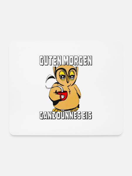 EULE GANZ DÜNNES EIS - Mousepad (Querformat) - Weiß