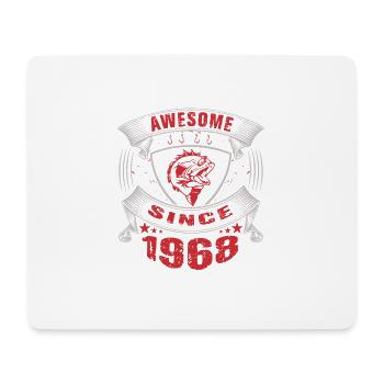 Awesome since 1968. Angel, Angler's Birthday - Mouse Pad (horizontal) - white - Front